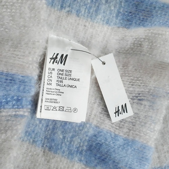 H&M New Scarf Soft Oversized Fringe Neutral Pastel - Picture 2 of 3